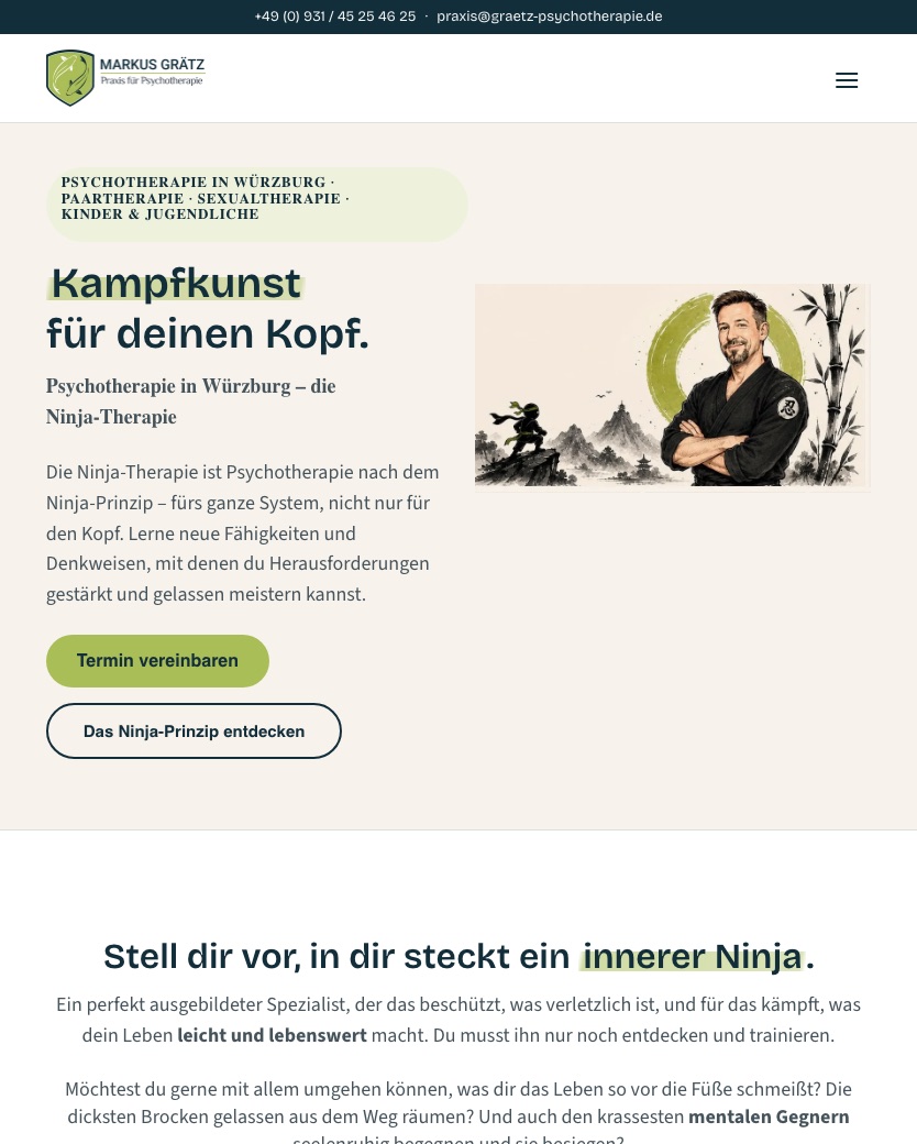 Dieselbe Startseite auf einem Tablet