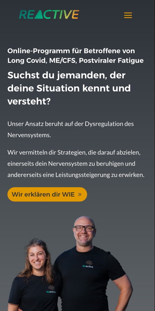 Dieselbe Startseite auf einem Handy