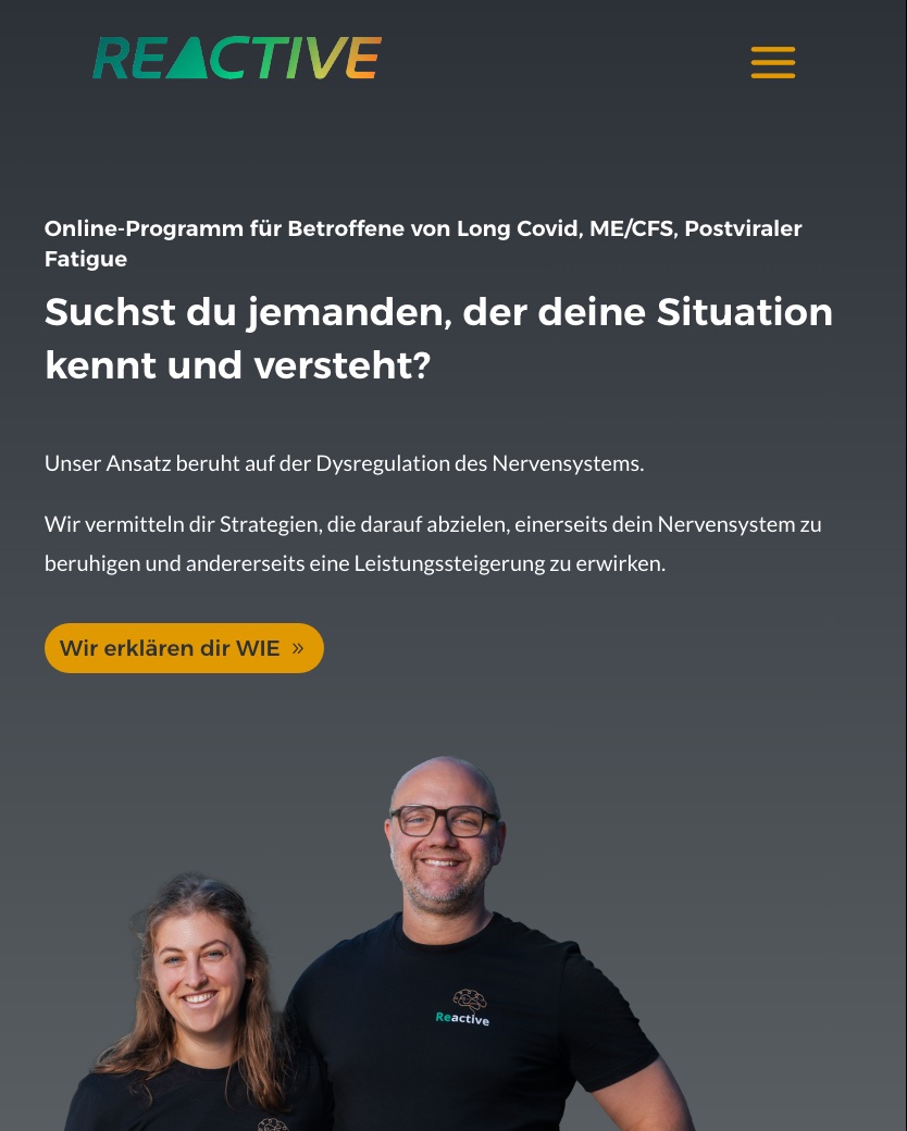 Dieselbe Startseite auf einem Tablet
