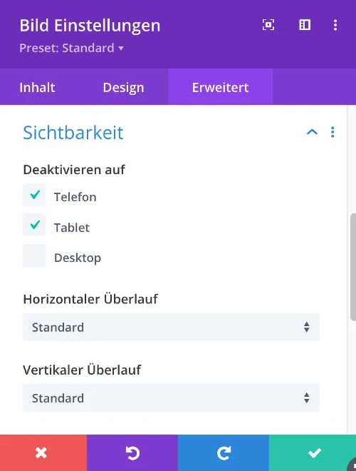 bilder im divi theme mobil ausblenden